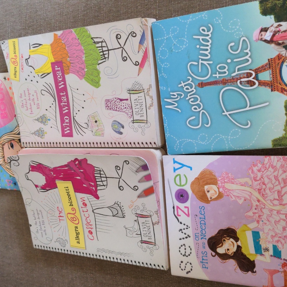 4 Girls fashion and Paris books. Middle grade, 9 & up. Good used condition.